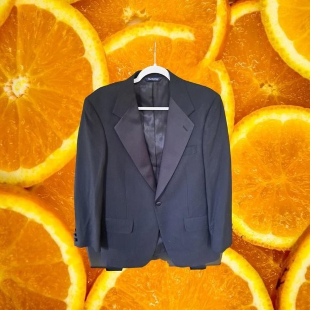BLACK Burberry One Button Suit Jacket‎